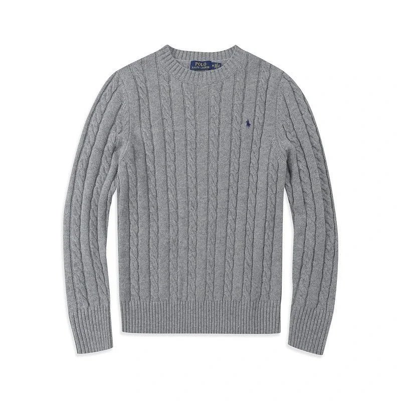 Men's Gray Cable Knit Sweater