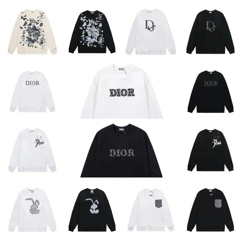 Dior Logo Embroidered Sweatshirts for Men and Women