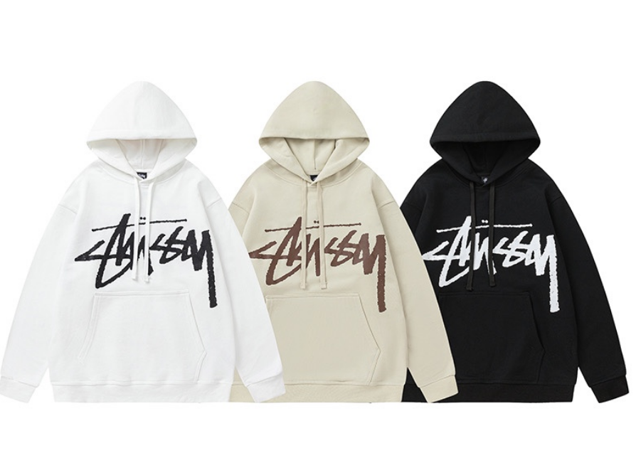 Stussy Hoodie Sweatshirt Men's Streetwear Logo Pullover