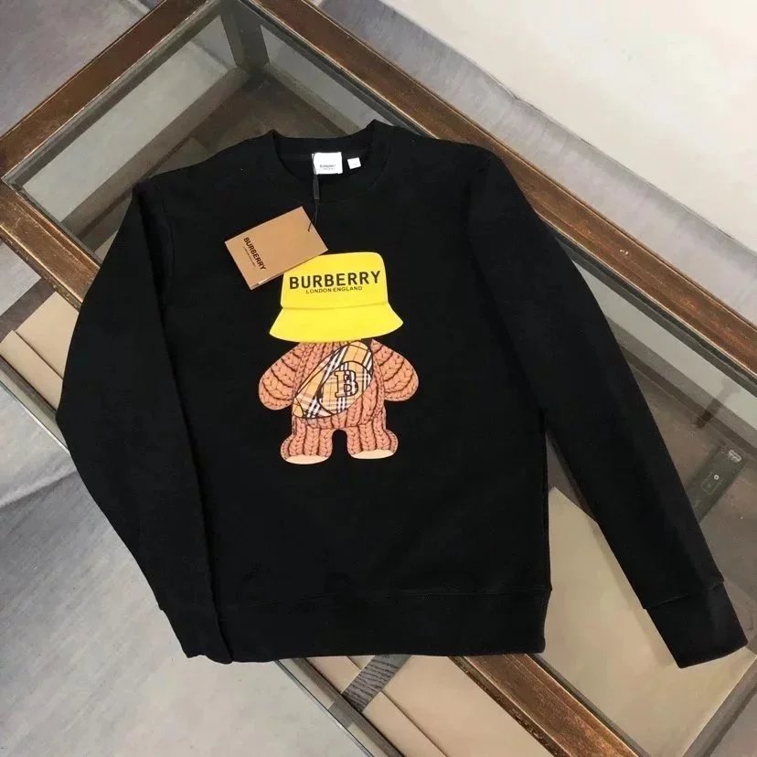 Burberry Bear Logo Sweatshirt Black Cotton Crewneck