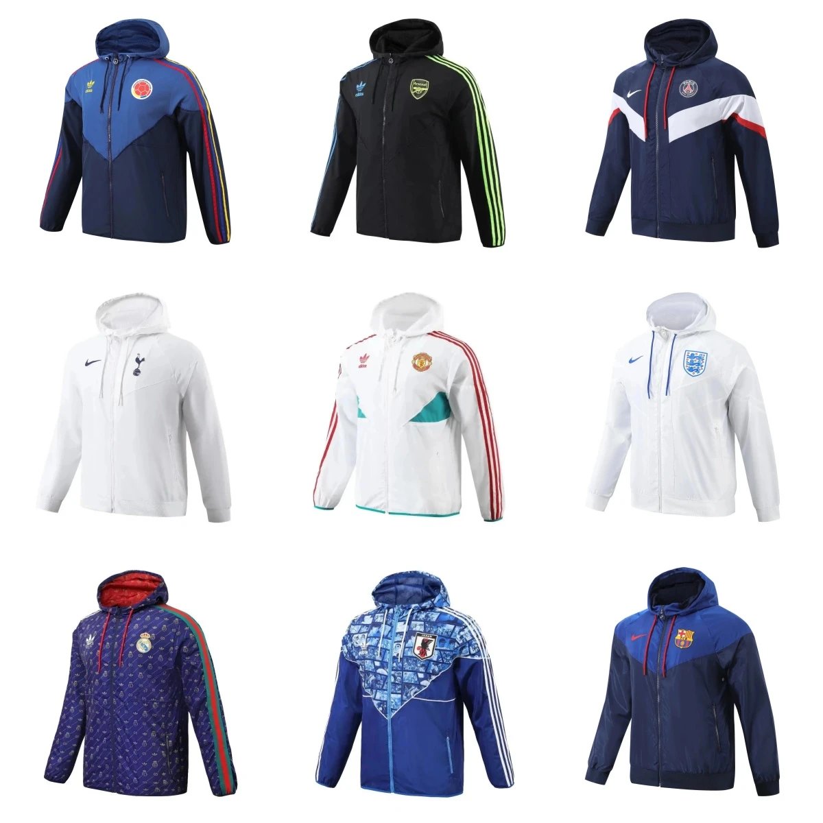 Official Football Team Hoodie Jackets for Men