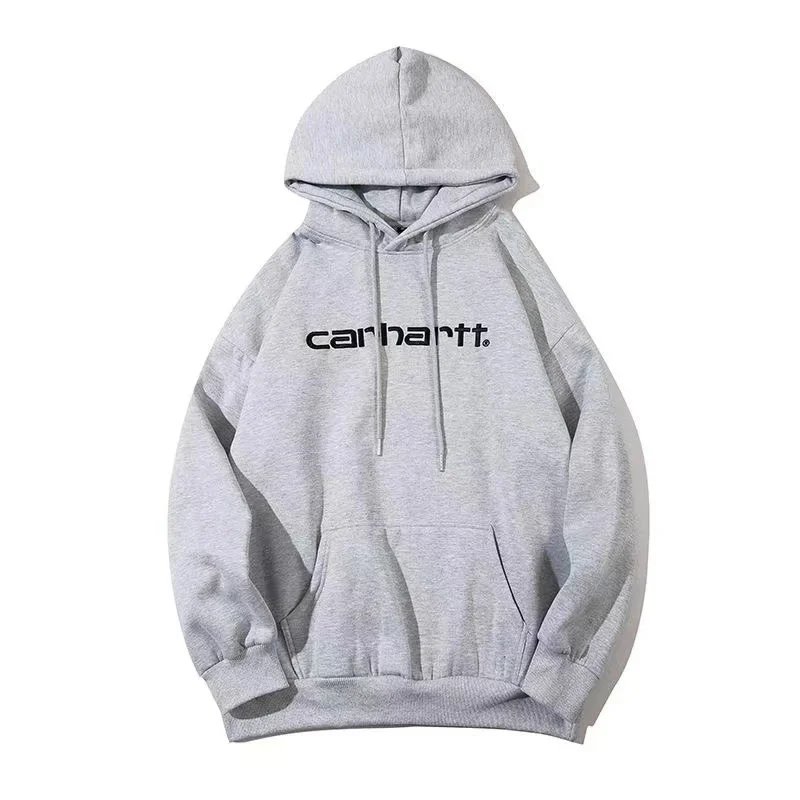 Carhartt Hoodie Gray Logo Sweatshirt Men Women Casual Streetwear