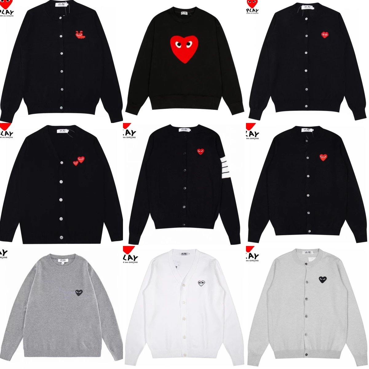 PLAY Comme des Garçons Heart Knit Cardigan Sweater
