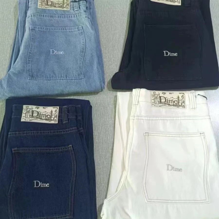 Dime Jeans Classic Fit Denim Pants in Blue Black White and Navy