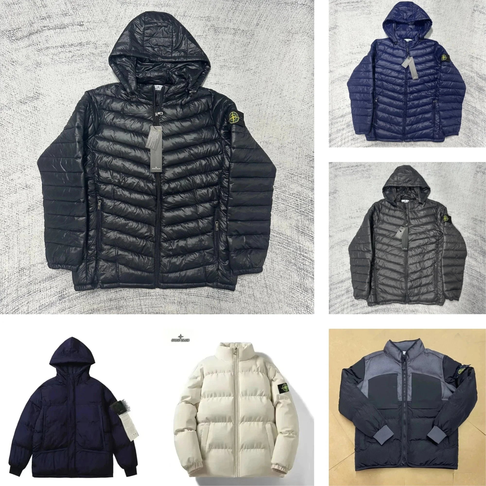 Stone Island Down Jacket Hooded Puffer Coat Men's Winter Outerwear