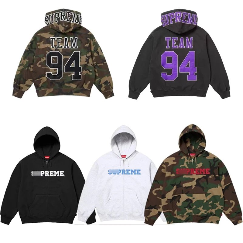 Supreme Team 94 Hoodie Sweatshirt Camo Black Purple White