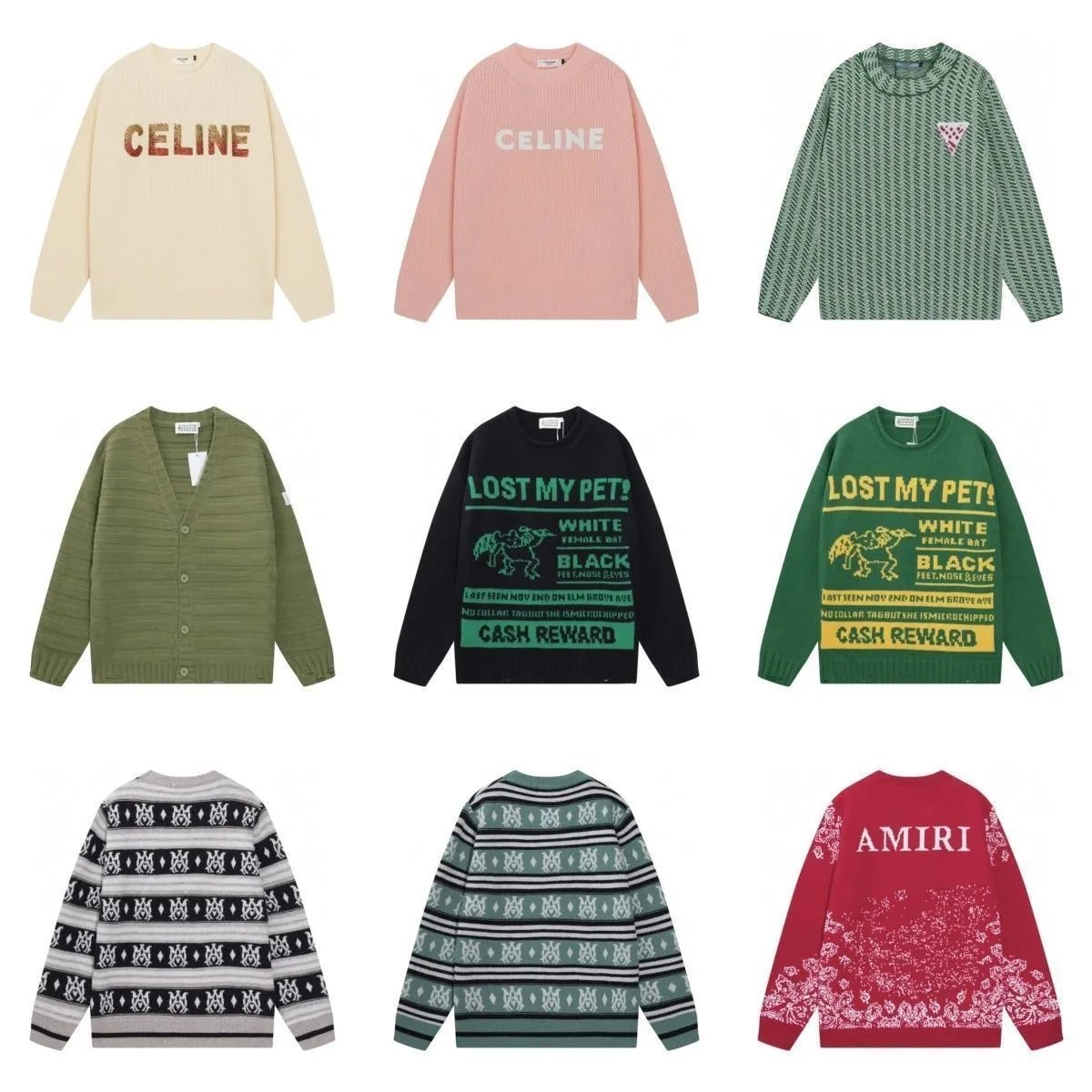 Celine Knit Sweaters and AMIRI Holiday Sweater Collection