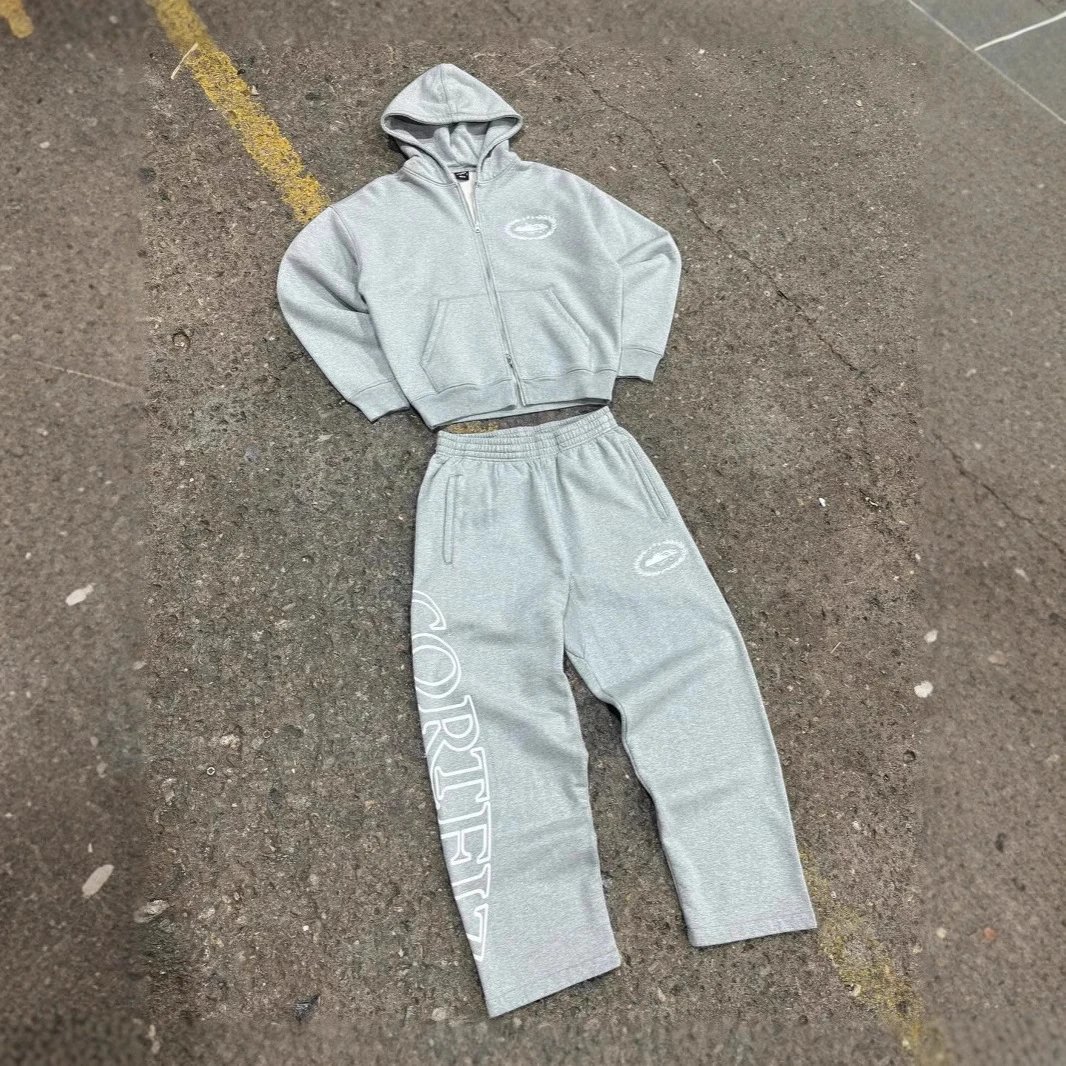 Cortera Gray Hoodie and Pants Set for Men Women Casual Wear