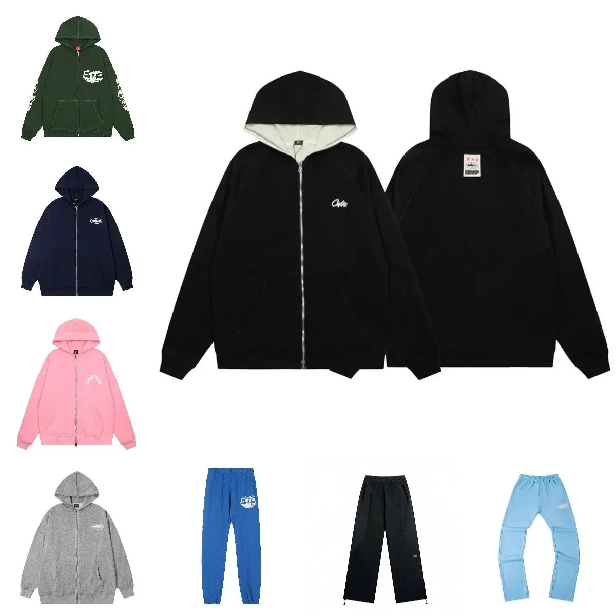 Cletic Zip-Up Hoodie and Sweatpants Set for Men and Women