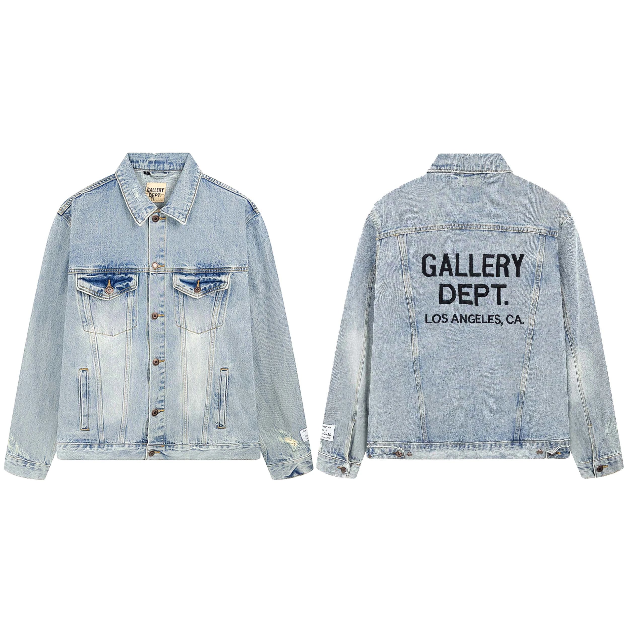 Gallery Dept. Light Wash Denim Jacket with Logo Print