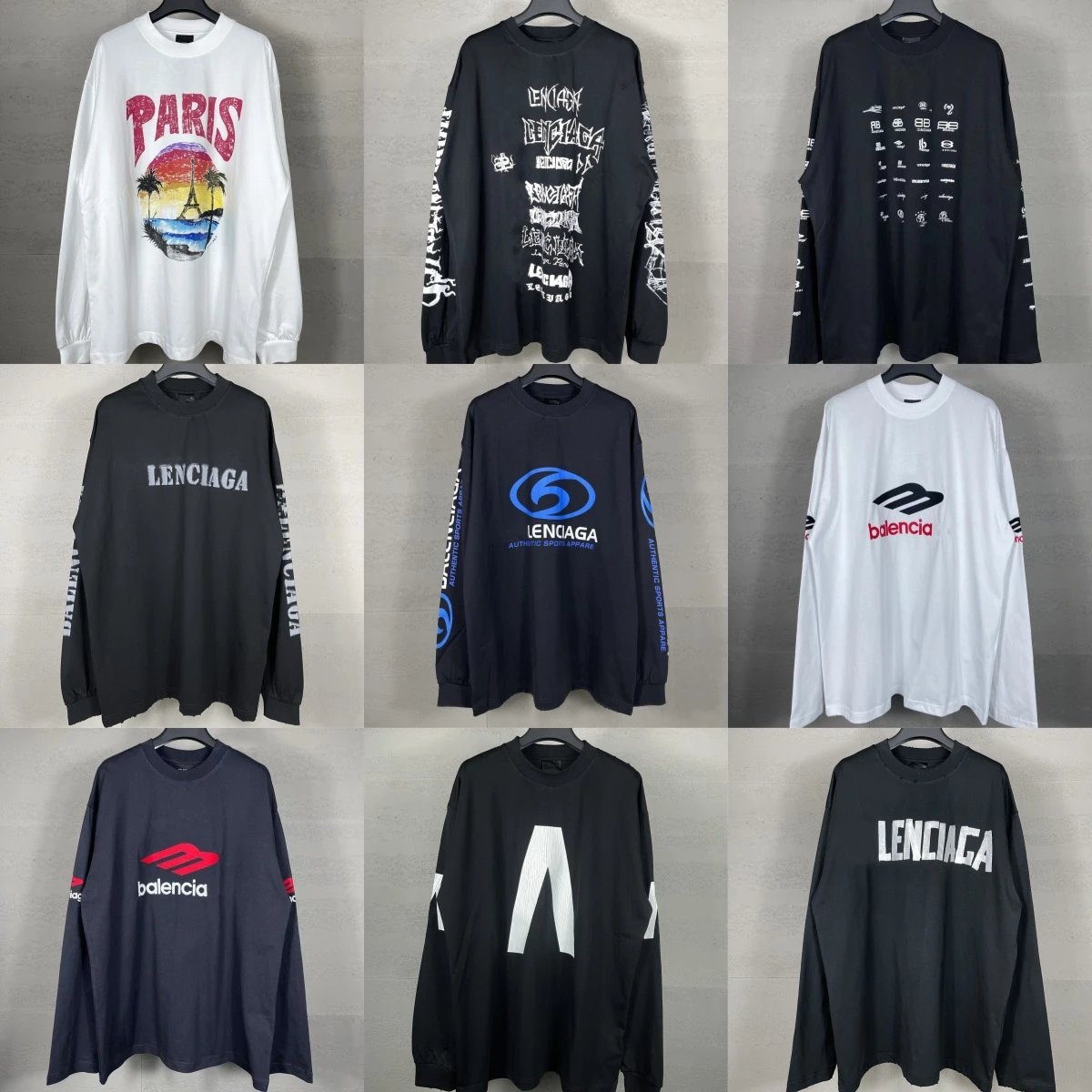 Balenciaga Long Sleeve T-Shirt Oversized Streetwear Fashion