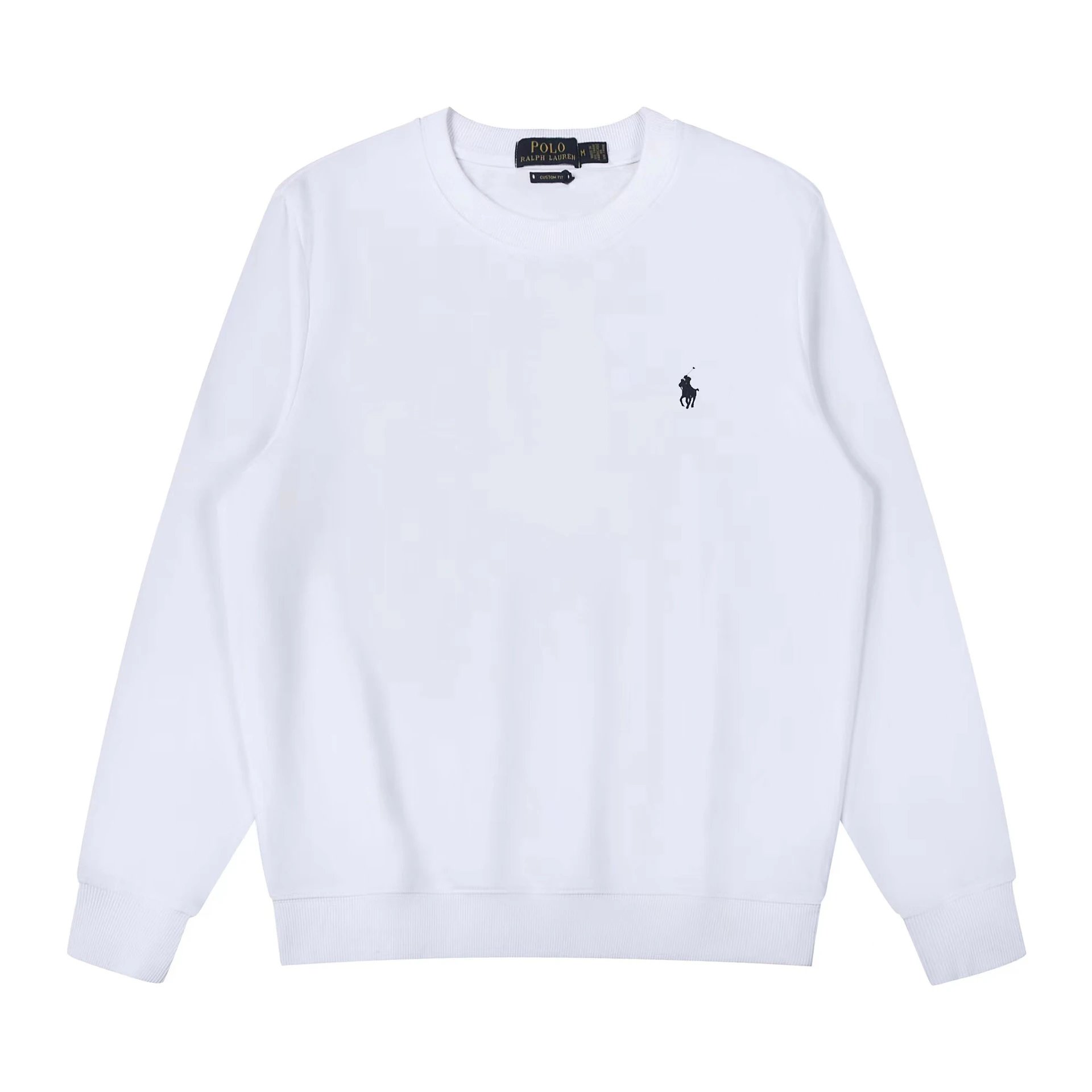 White Crewneck Sweatshirt with Pony Logo