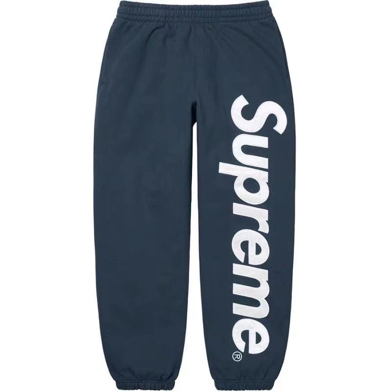 Supreme Navy Blue Logo Sweatpants