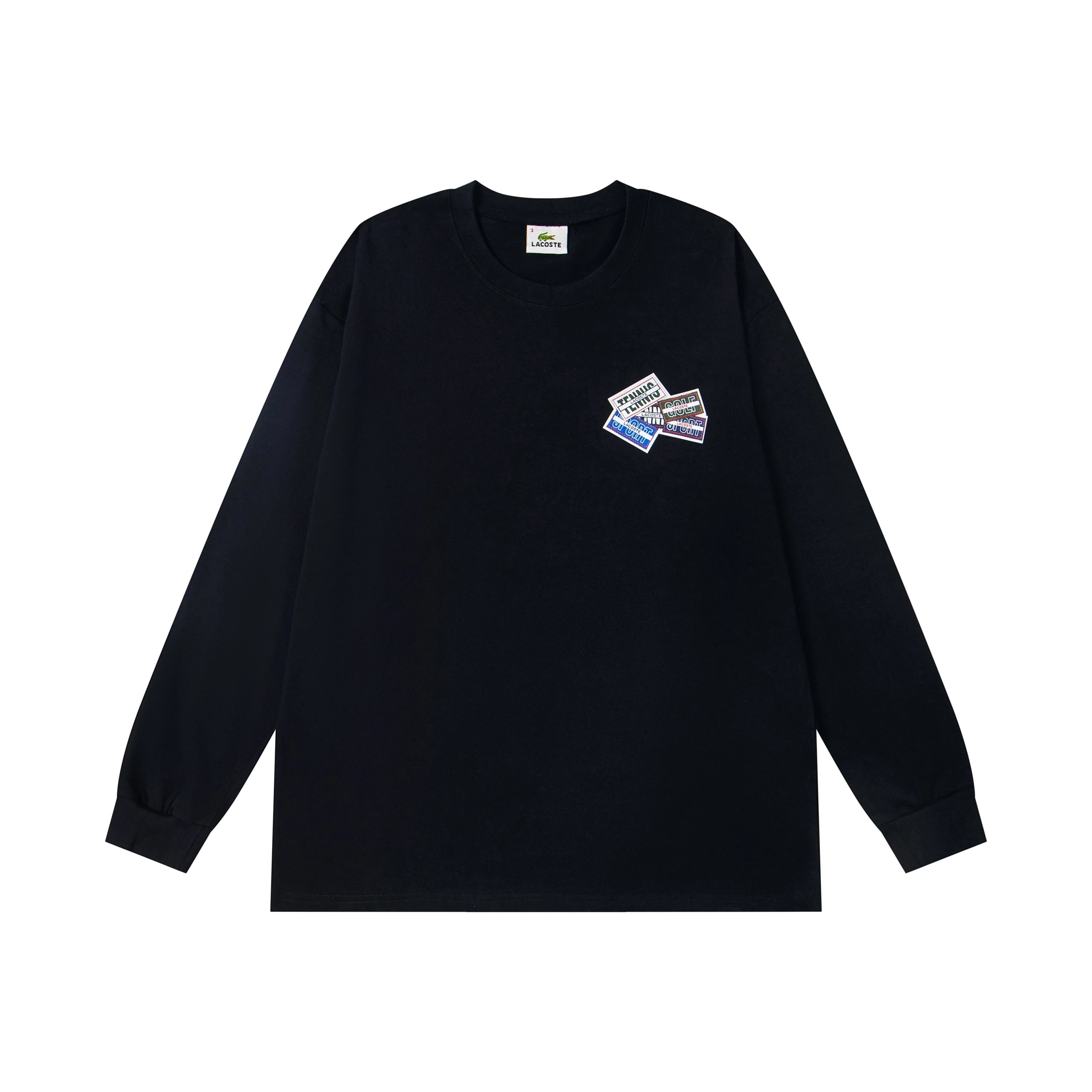 Lacoste Long Sleeve T-Shirt with Graphic Patch Design