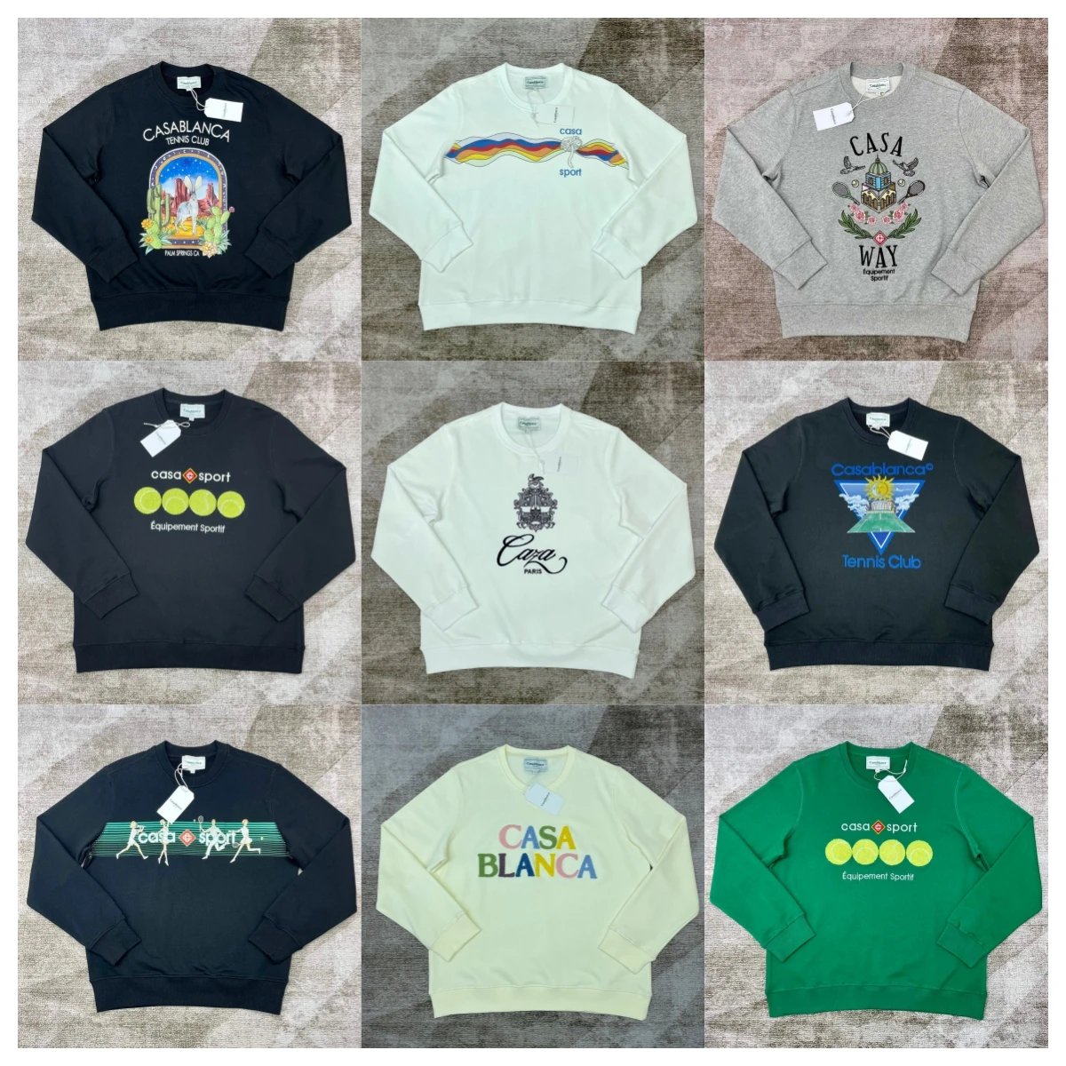 Casa Blanca Sport Sweatshirts Vintage Style Crewneck Sweaters