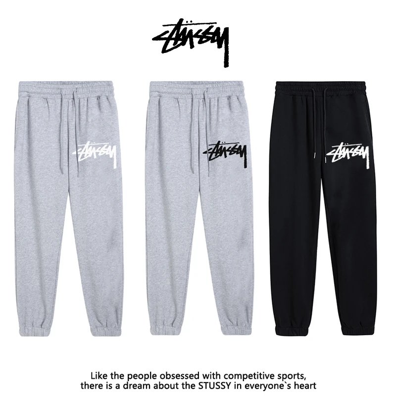 STUSSY Logo Print Sweatpants Men Women Casual Joggers Pants