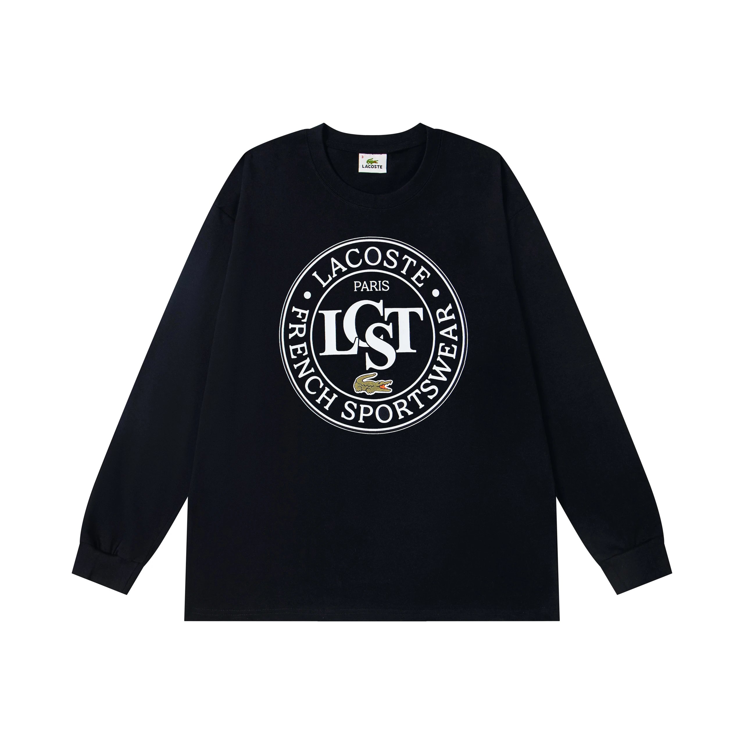 Lacoste LCT Logo Long Sleeve T-Shirt Black