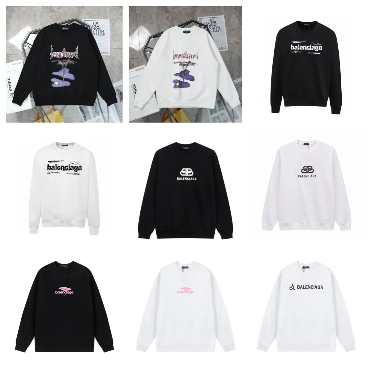 Balenciaga Logo Sweatshirts for Men and Women