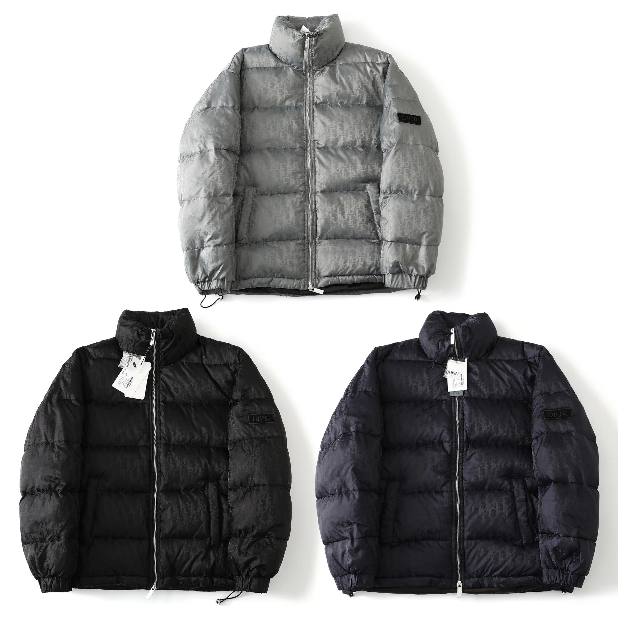 Dior Monogram Down Jacket Men's Winter Puffer Coat