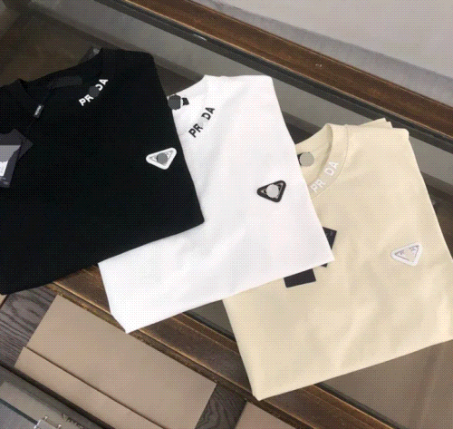PRADA Logo Print Cotton T-Shirt for Men and Women