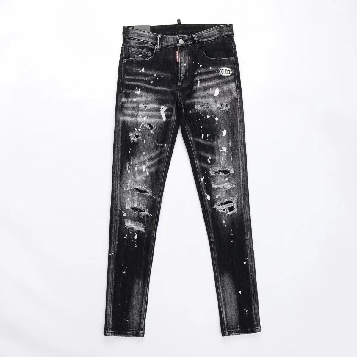Dsquared2 Black Distressed Ripped Jeans for Men