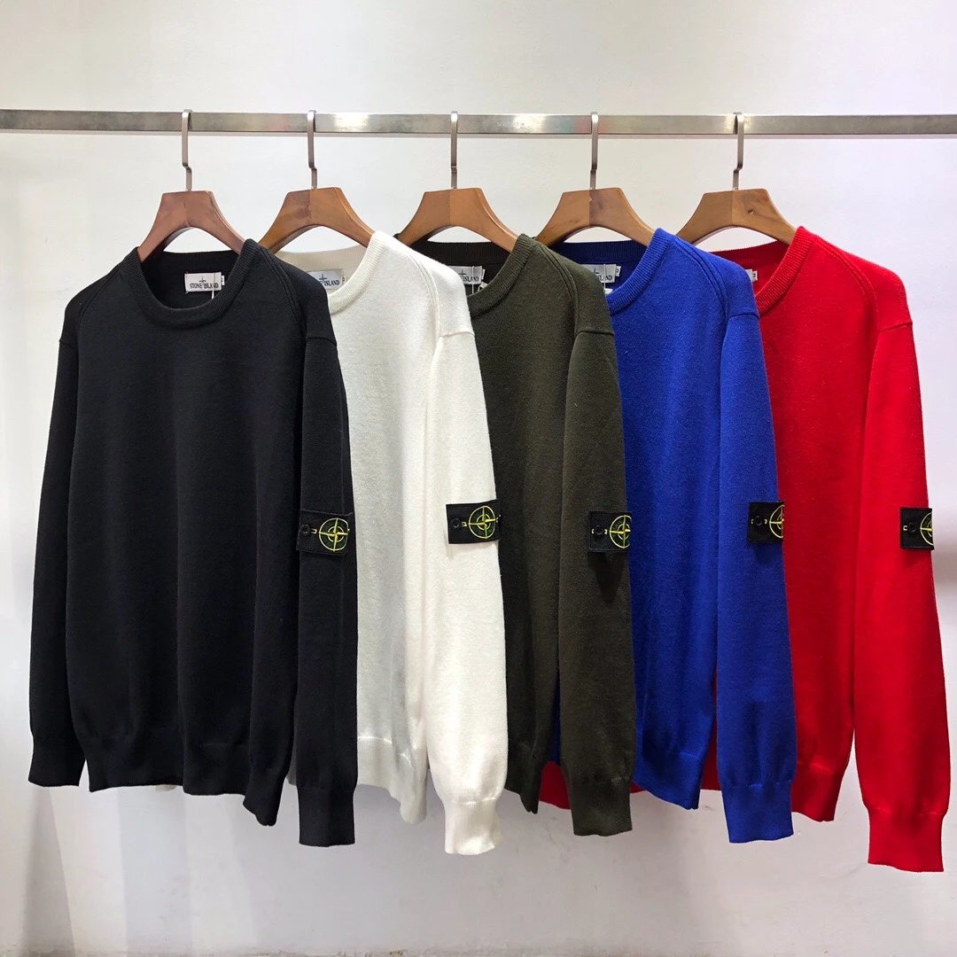 Stone Island Crewneck Sweater Men's Knitwear Classic Logo Patch