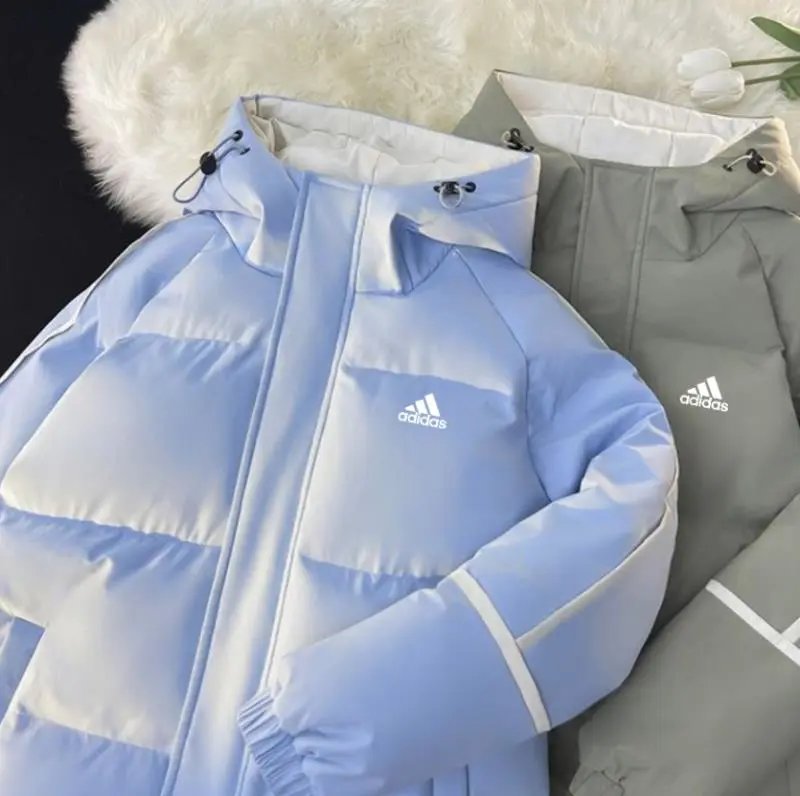 Adidas Winter Puffer Jacket with Hood and Fur Trim
