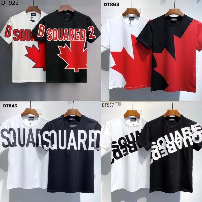 DSQUARED2 Canada Flag T-Shirt Men's Fashion Logo Print Tee