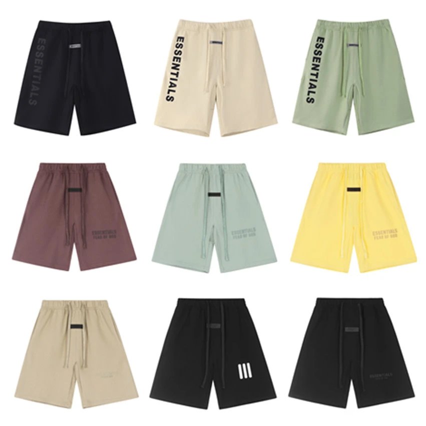 Essentials Logo Print Drawstring Shorts for Men