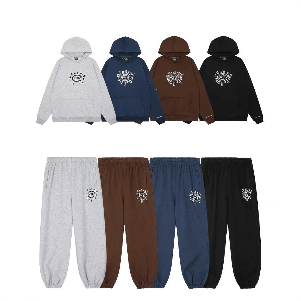 Hoodie and Pants Set with Sun Logo Design