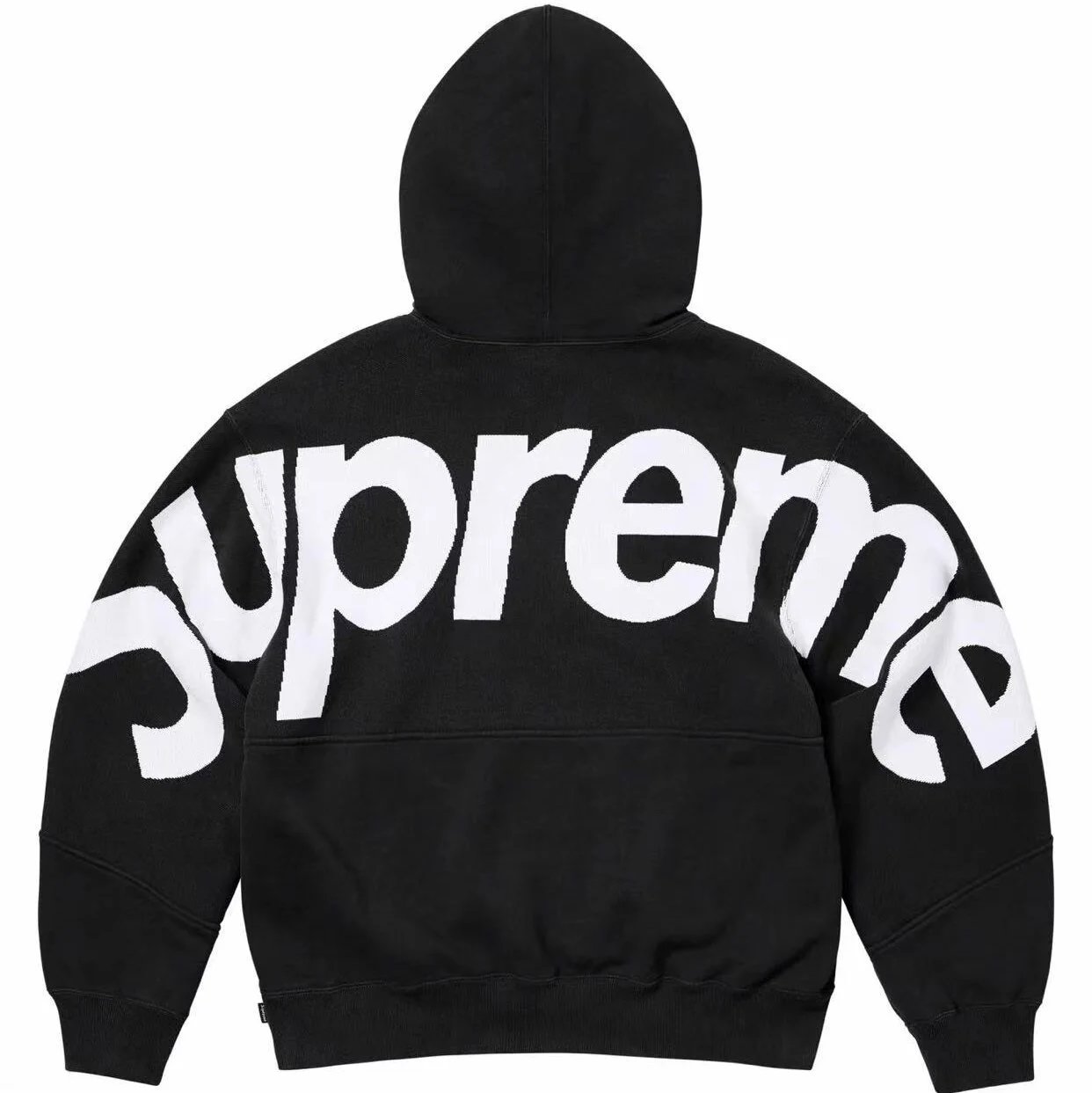 Supreme Black Hoodie with White Logo Print