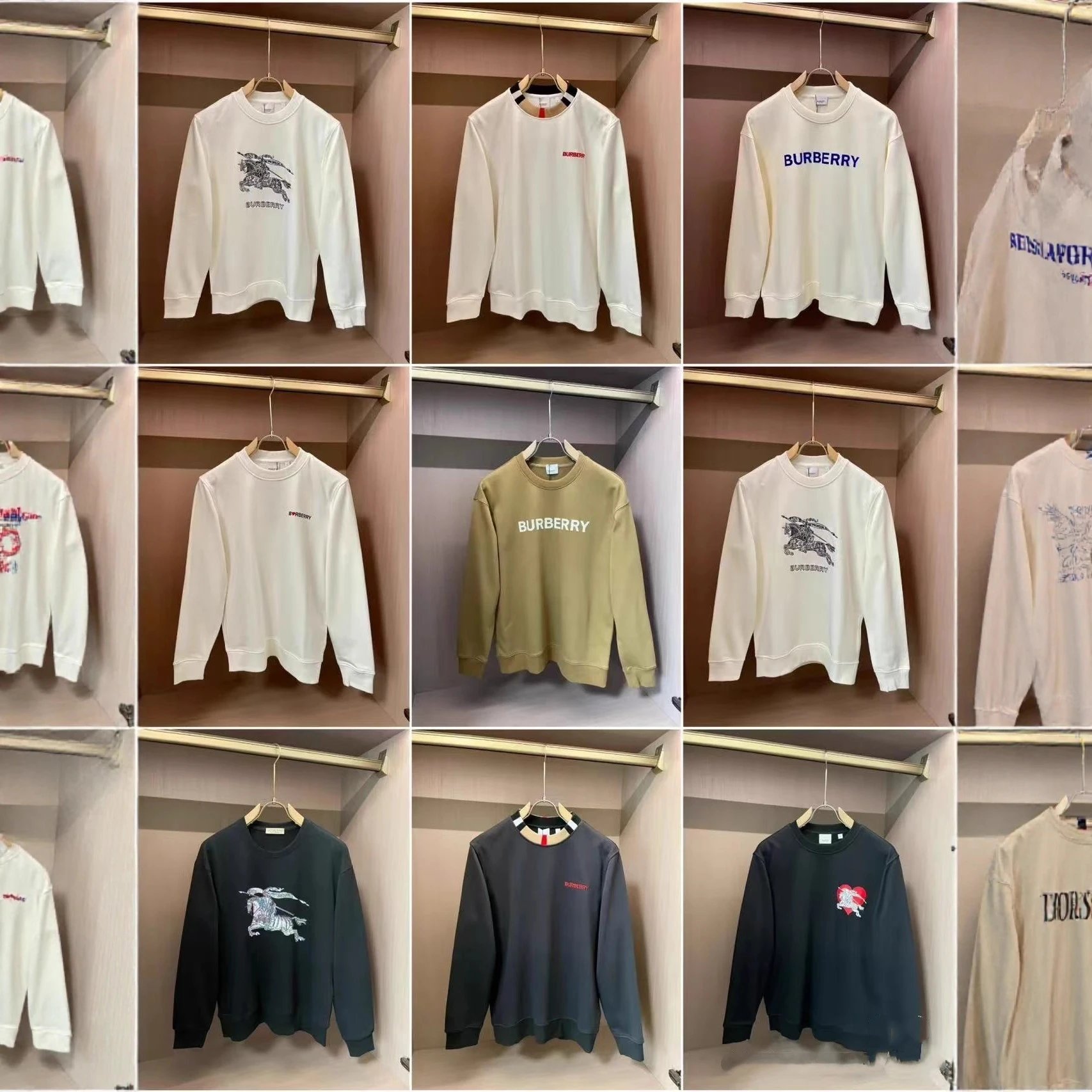 Burberry Logo Print Crewneck Sweatshirt Men's Fashion Casual Sweater