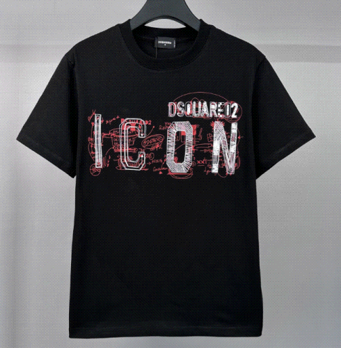 DSQUARED2 ICON Graphic Print Black T-Shirt