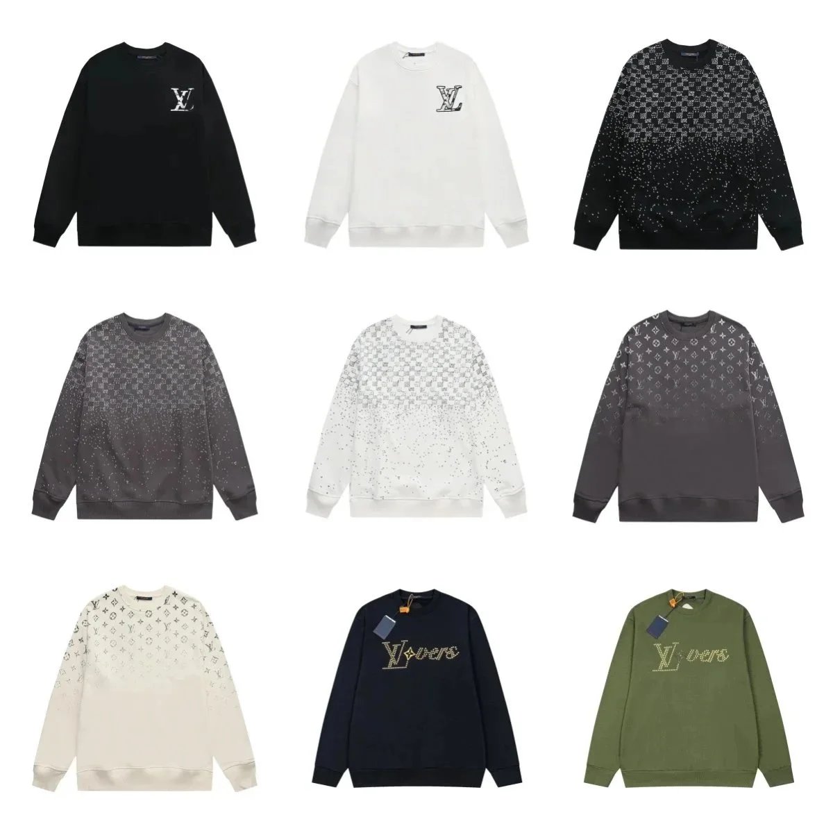 LV Logo Sweatshirts Men's Fashion Streetwear Crewneck Sweaters