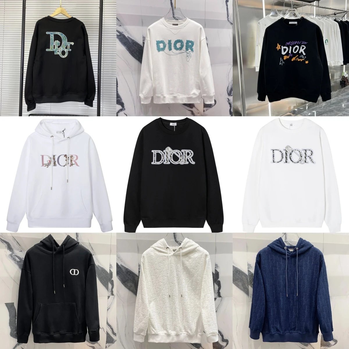 Dior Logo Sweatshirts and Hoodies for Men and Women
