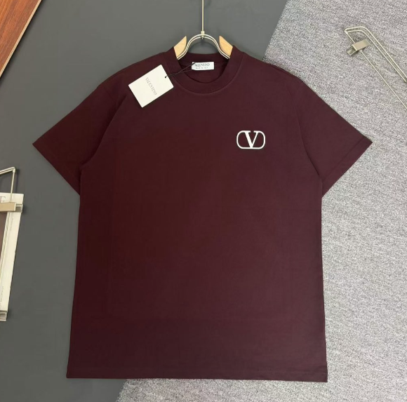 Valentino Logo Embroidered T-Shirt Men's Fashion Casual Wear