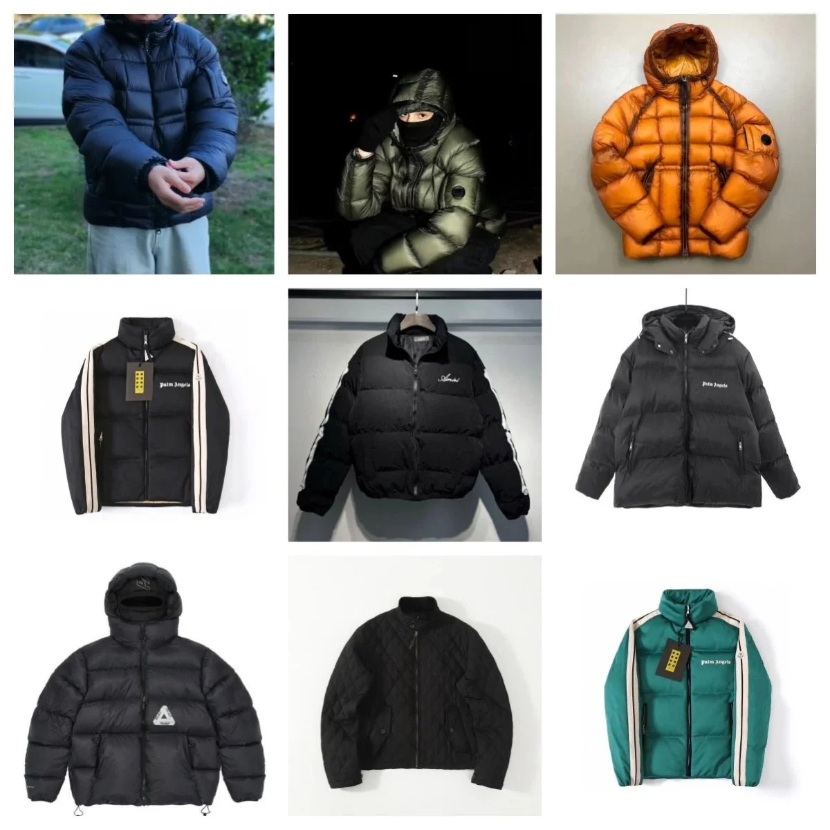 Palm Angels Down Jacket Men Winter Warm Puffer Coat Hooded Outdoor