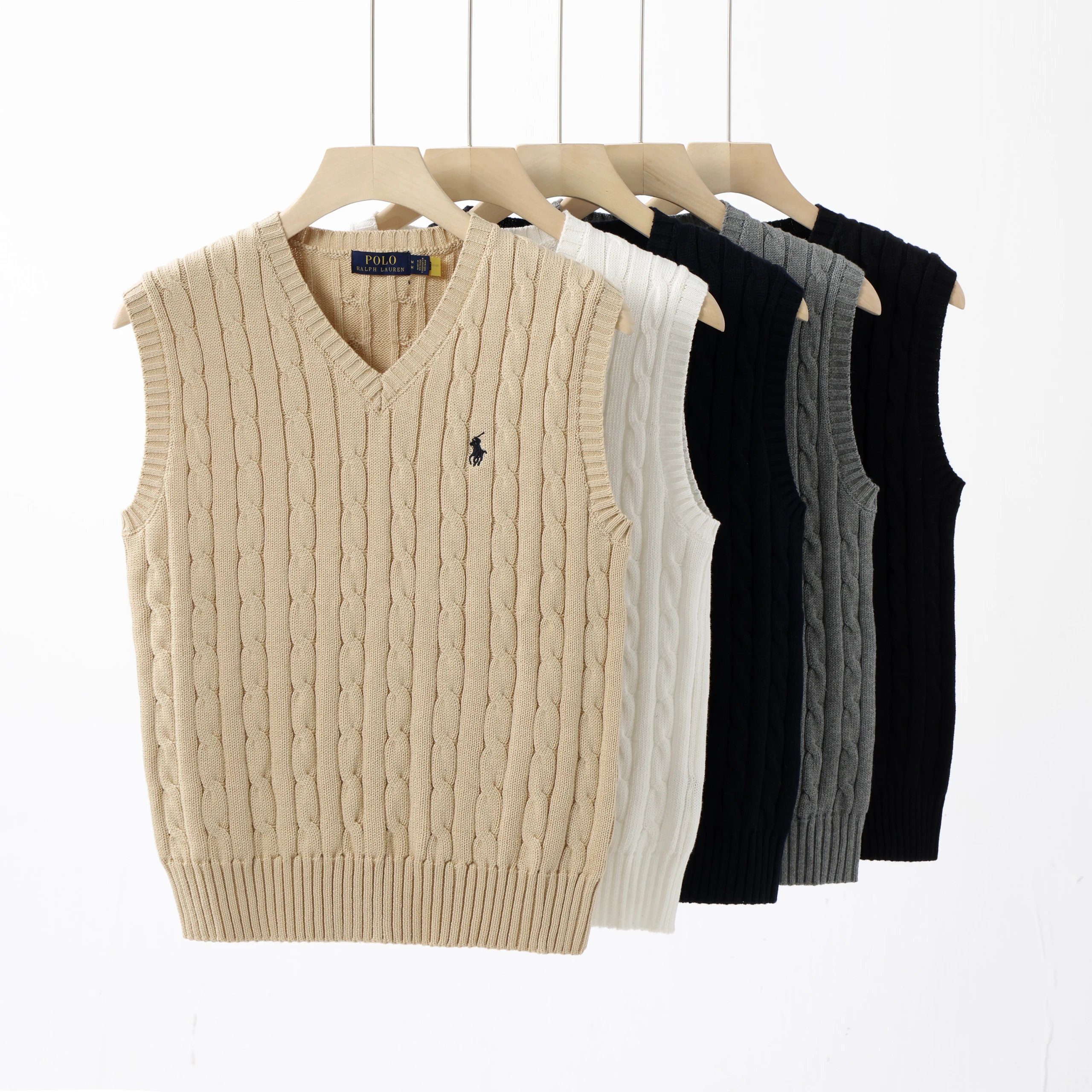 Men's Cable Knit V-Neck Sweater Vest