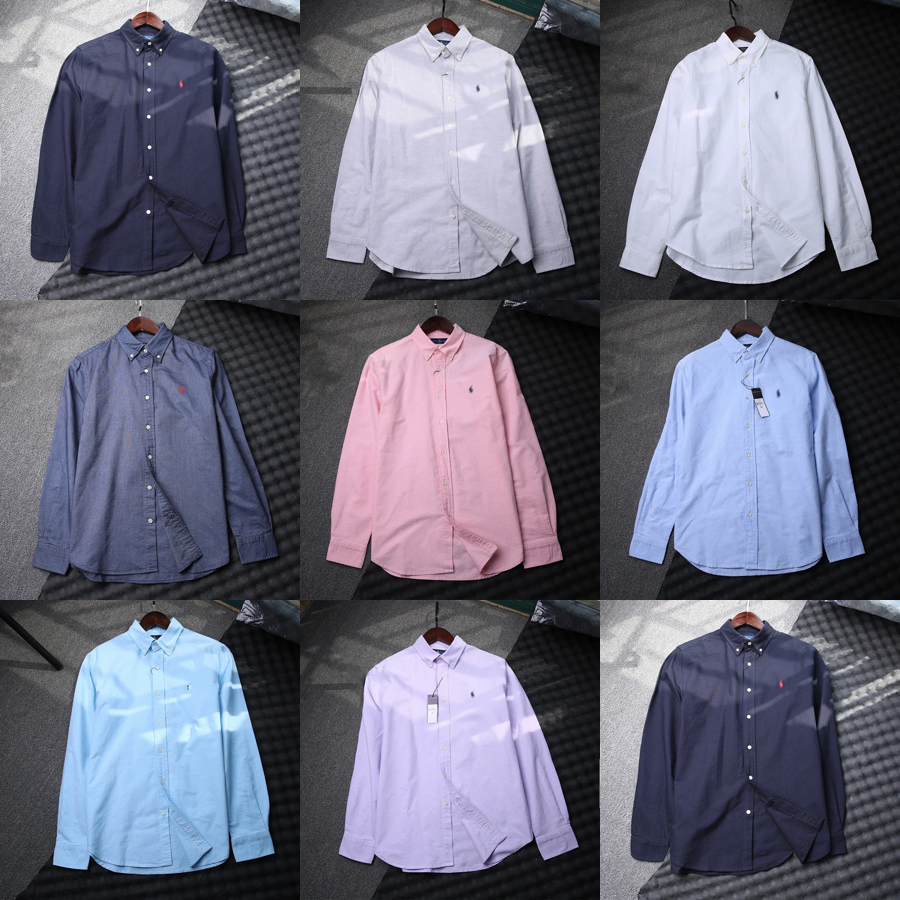 Men's Long Sleeve Oxford Shirt Classic Fit Cotton Button Down