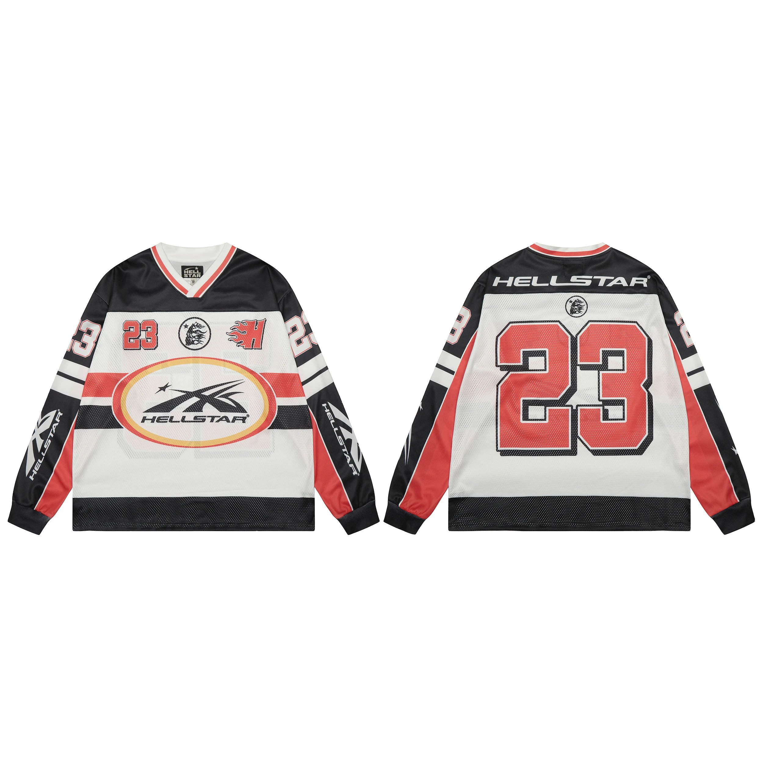HELLSTAR Hockey Jersey 23 Number White Black Red