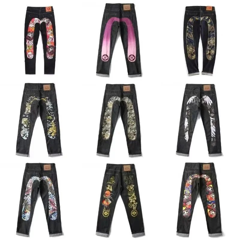 Ed Hardy Embroidered Denim Pants for Men