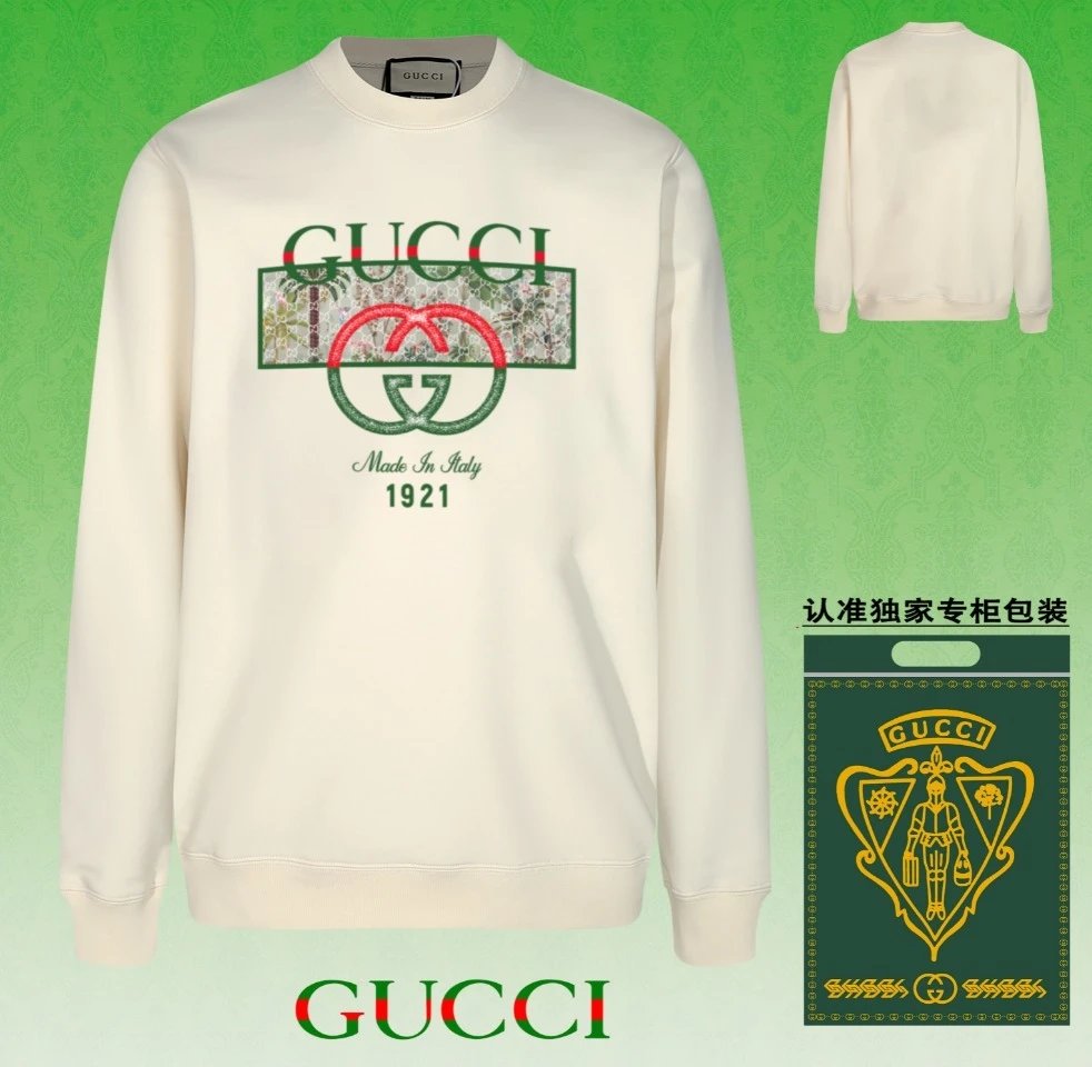 Gucci Embroidered Logo Sweatshirt Made in Italy 1921