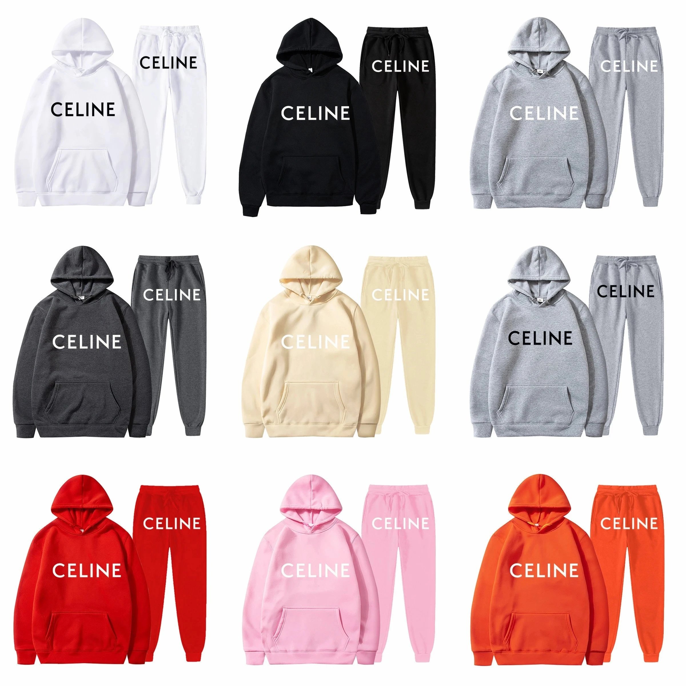 CELINE Hoodie and Pants Set Matching Sweatshirt Tracksuit