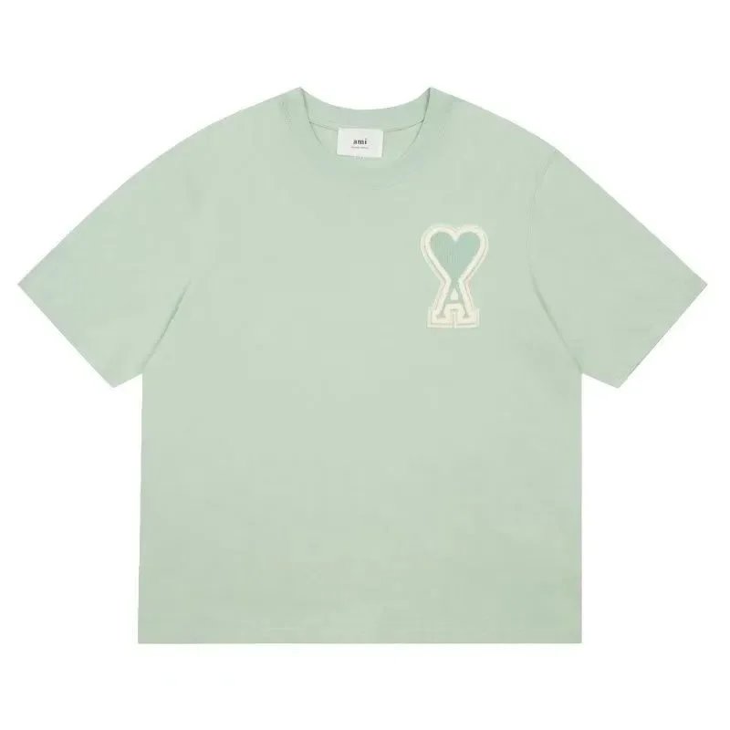 AMI Paris Heart Logo T-Shirt Mint Green