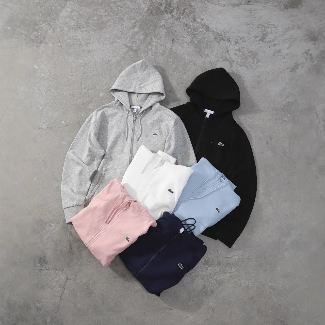 Lacoste Zip-Up Hoodie Sweatshirt for Men and Women
