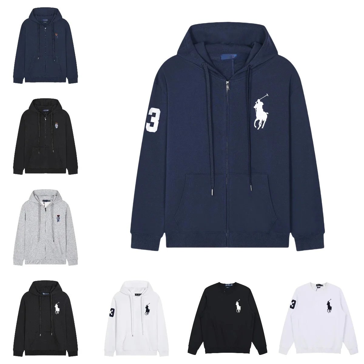 Polo Ralph Lauren Big Pony Hoodie Zip-Up Sweatshirt