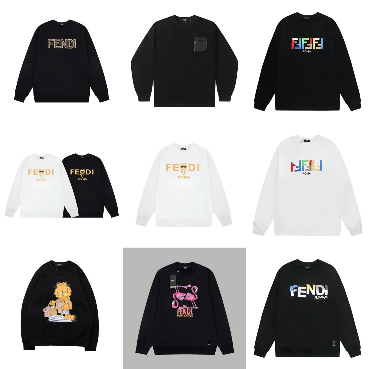 FENDI Roma Logo Sweatshirts for Men and Women