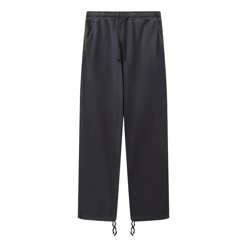 Men's Black Wide Leg Sweatpants with Drawstring Cuffs