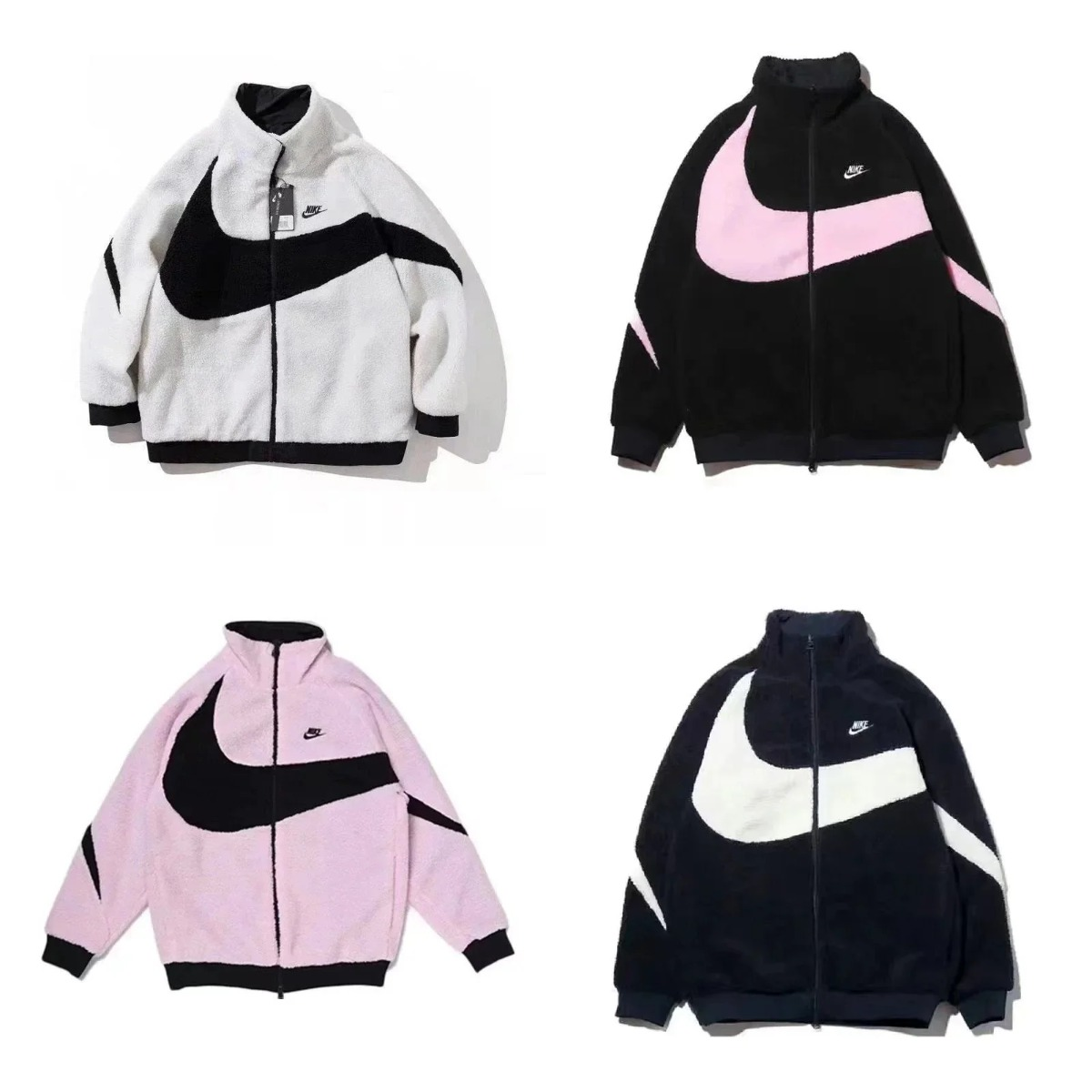 Nike Fleece Jacket with Large Swoosh Design in Multiple Colors