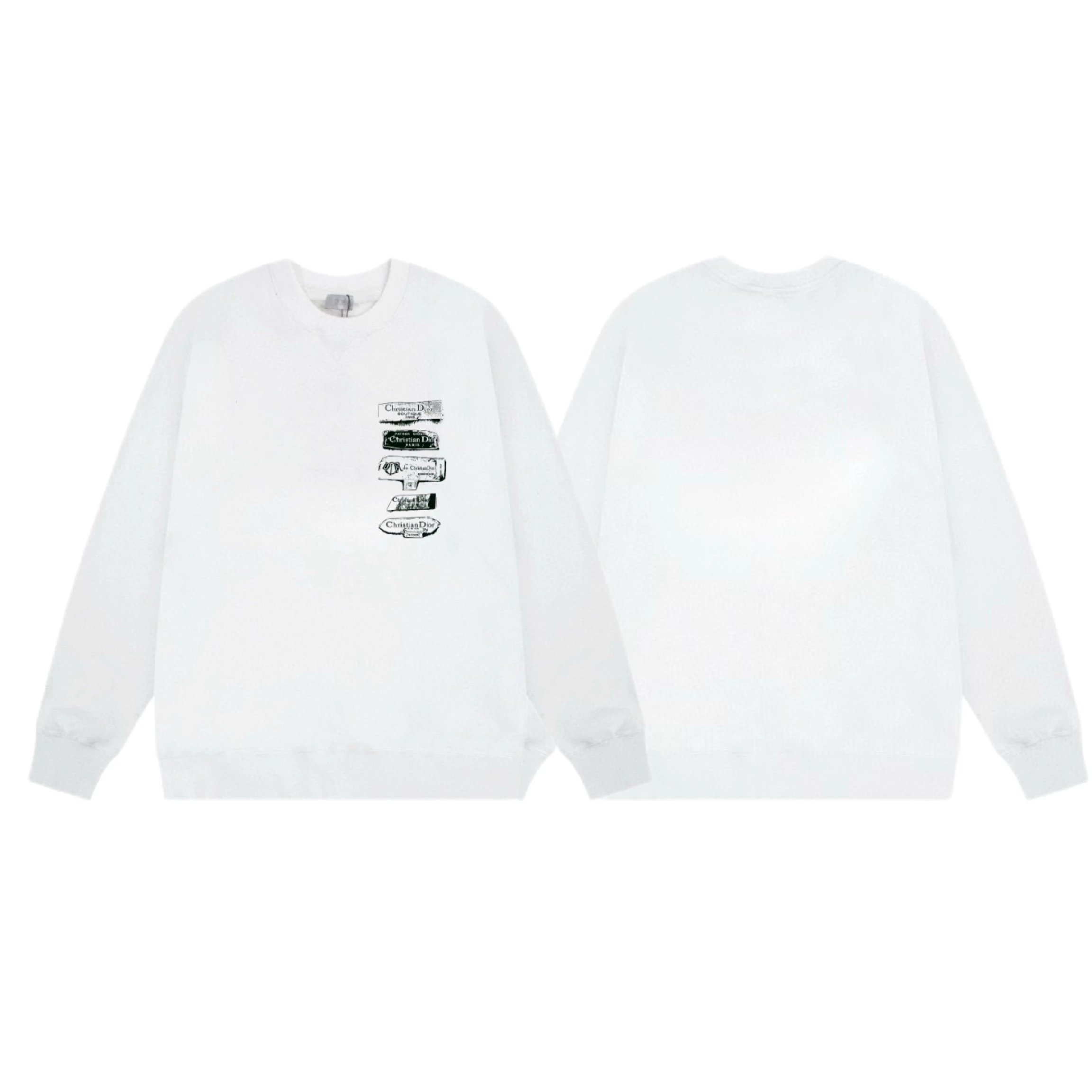 White Christian Dior Logo Patch Sweatshirt